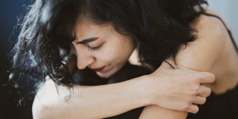 Woman appearing detached and fatigued from benzo addiction