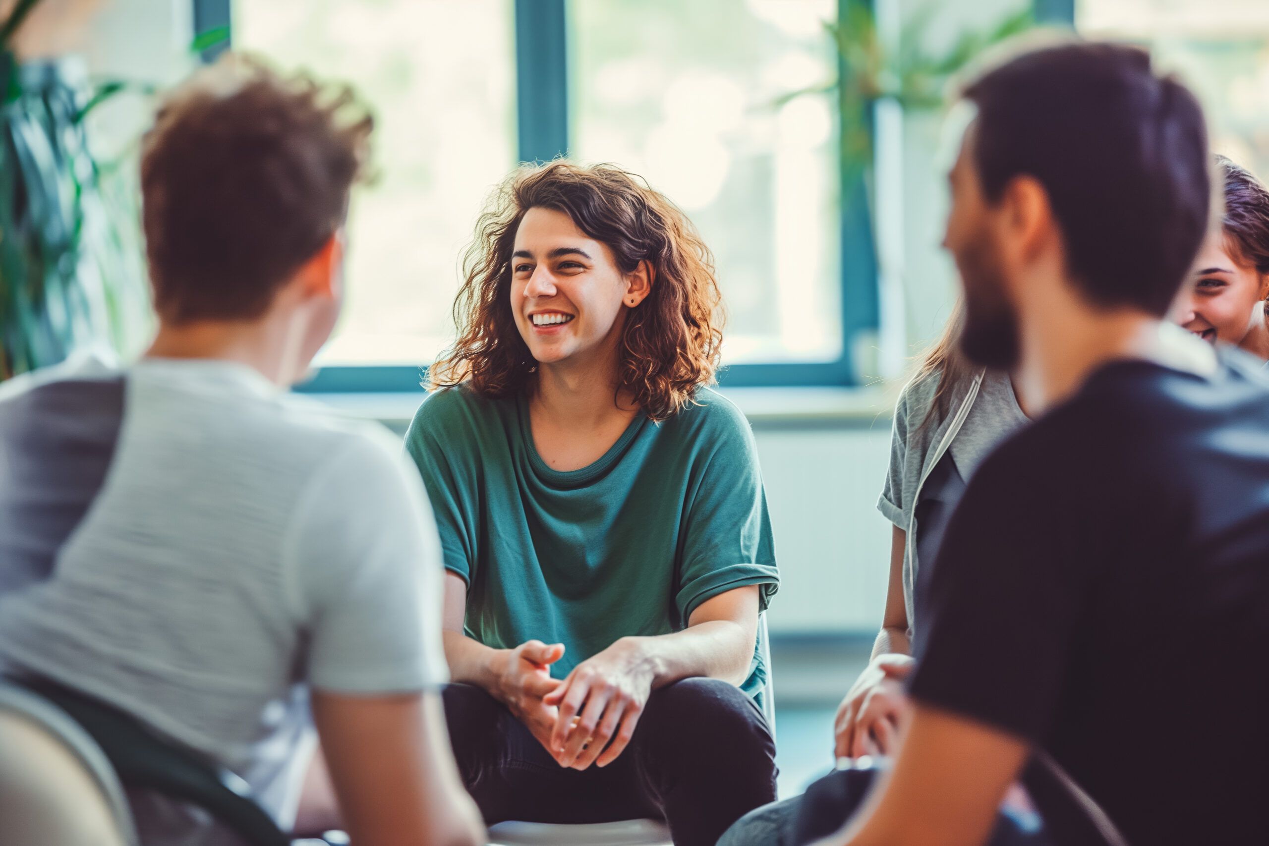 Group therapy session during Outpatient Treatment program, providing a supportive environment for individuals on their path to recovery while maintaining daily responsibilities.