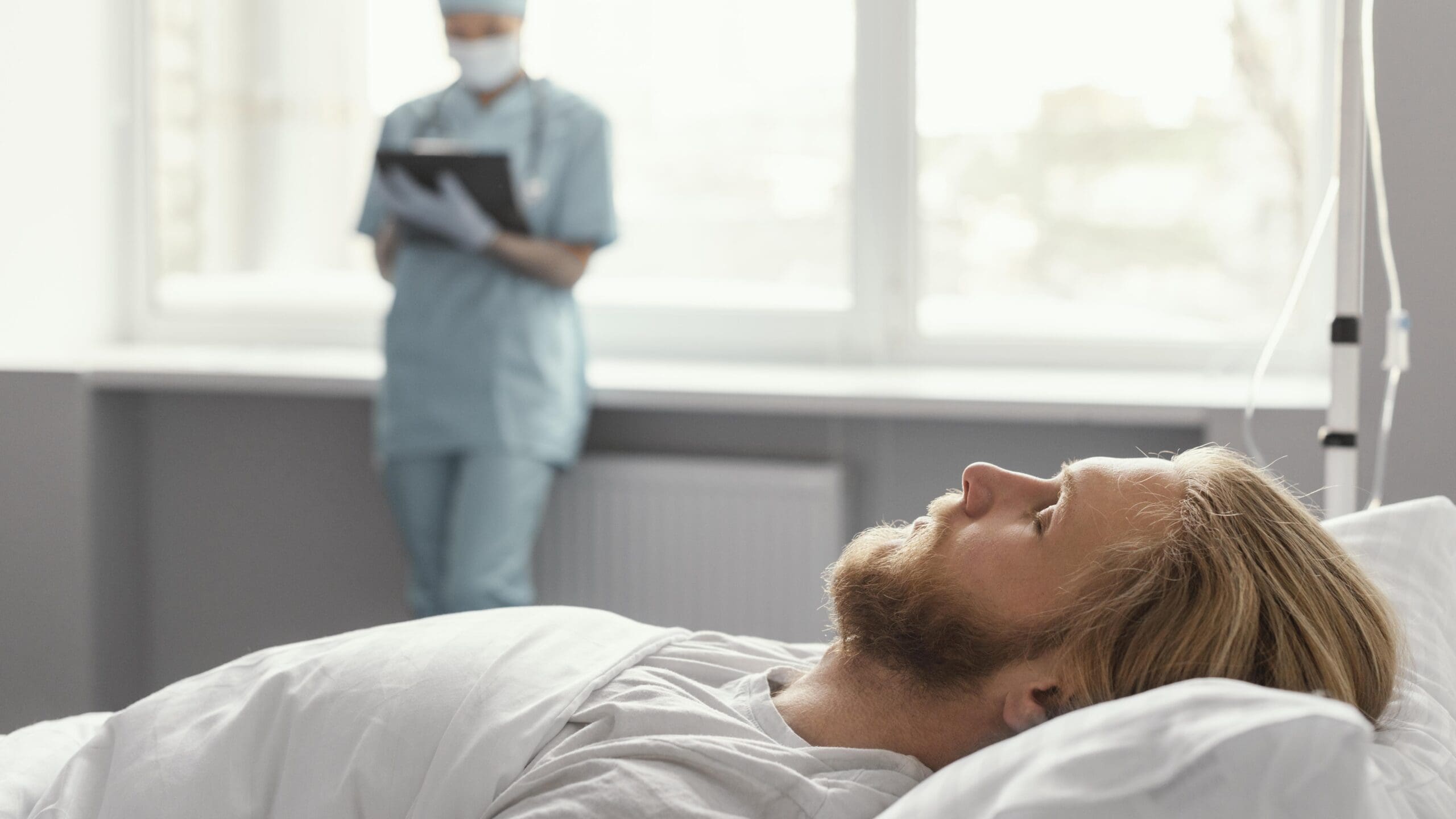 Healthcare professional supervising a patient during opioid withdrawal treatment