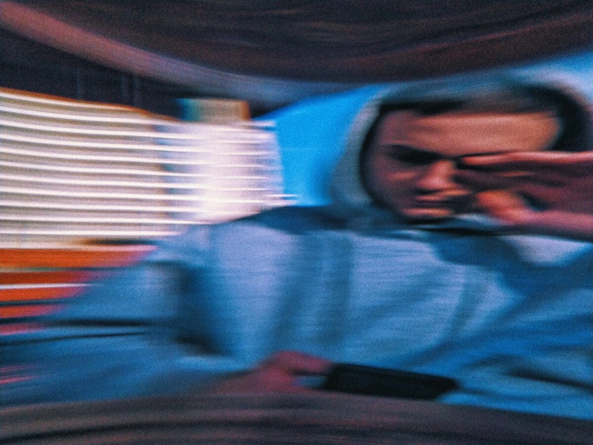 Person experiencing meth paranoia and anxiety from drug abuse